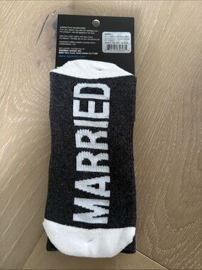 Arthur George Gray and White 'JUST MARRIED' Socks